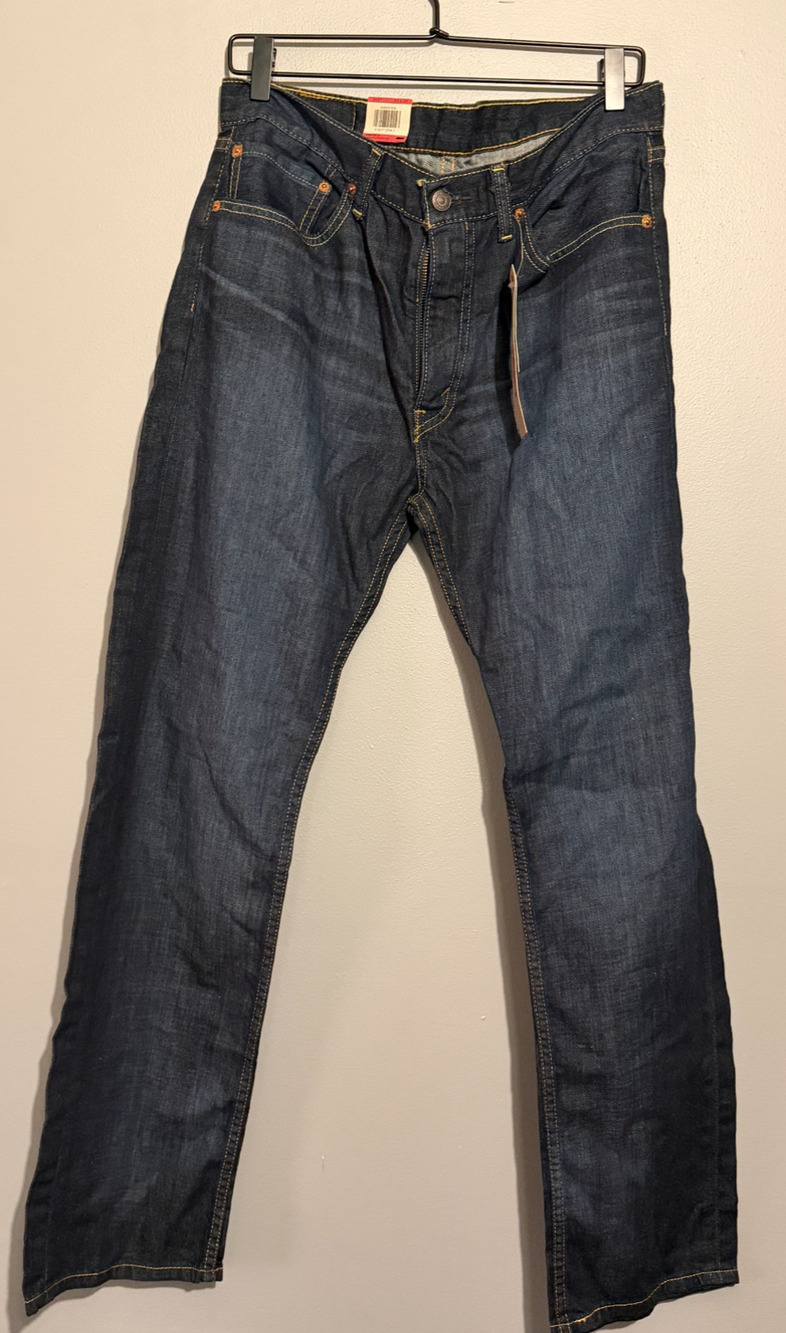 Levi’s 505 Regular Fit Jeans Men 33x32 Dark Wash Straight Leg NWT 00505-1136